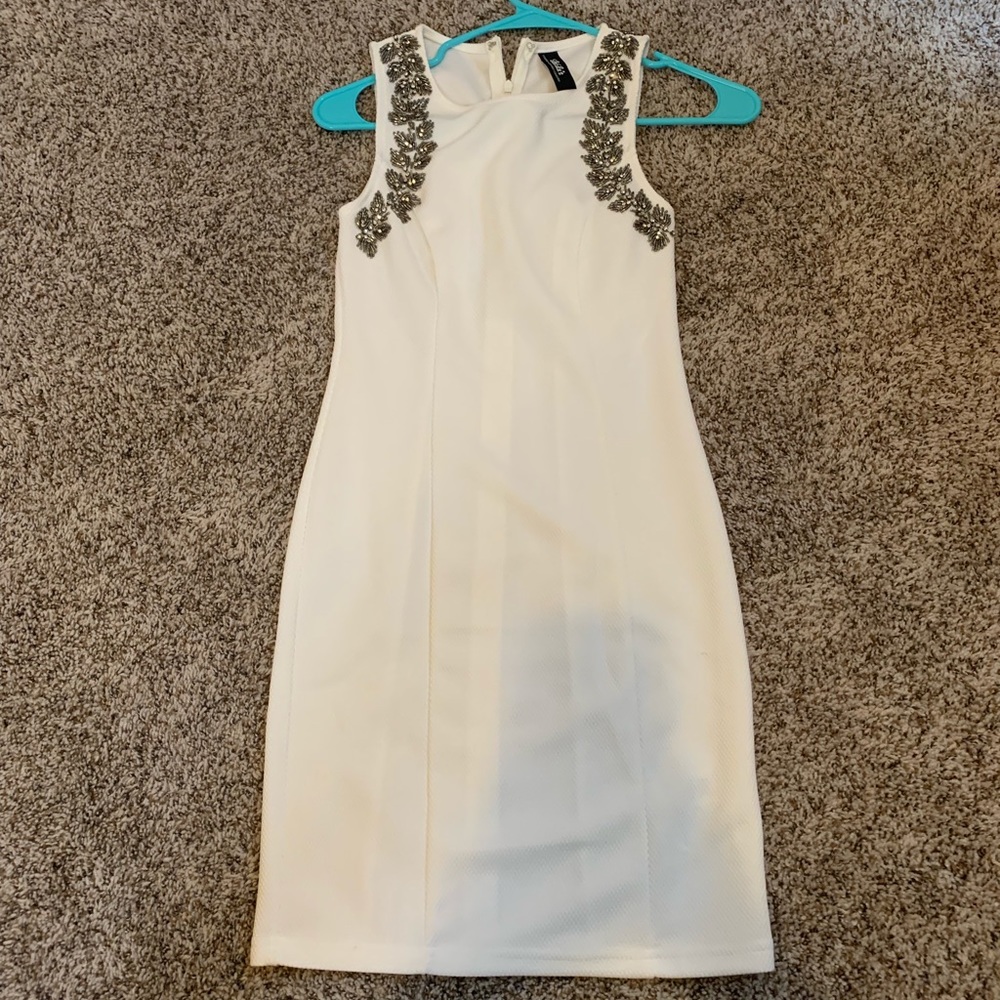 Never been worn white body con mini dress